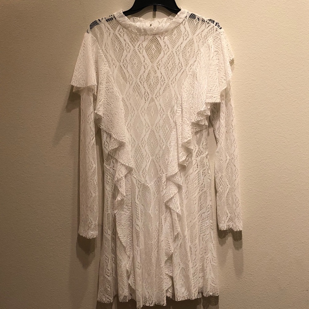 Free People Net dress with Ruffles
